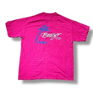 Vintage 1993 Bacardi Breezer Bright Pink T-Shirt Adult One Size Graphic Tee NWOT